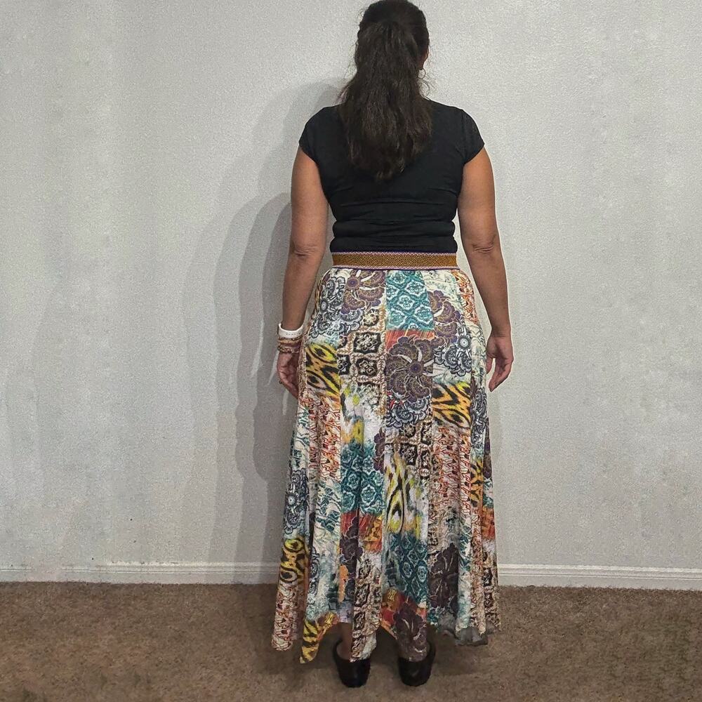 V Cristina Vintage Handkerchief Maxi Skirt Sz M - Picture 9 of 11